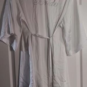 New Satin White Bride Robe
